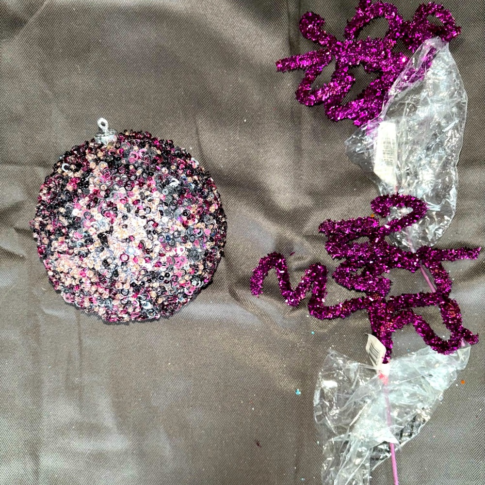 Glittery Purple Holiday Ornament
